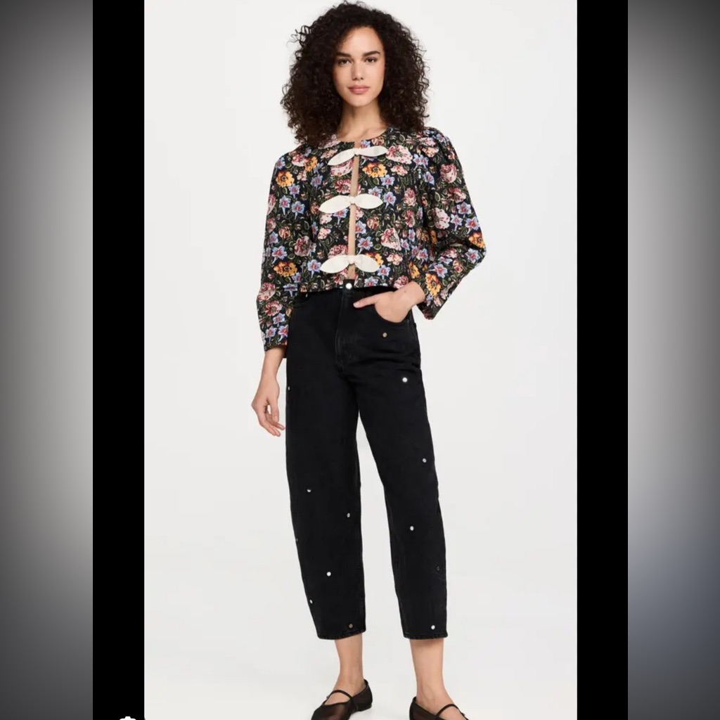 Rhode | Cruz Floral Top - Black With Multicolor Accents $345